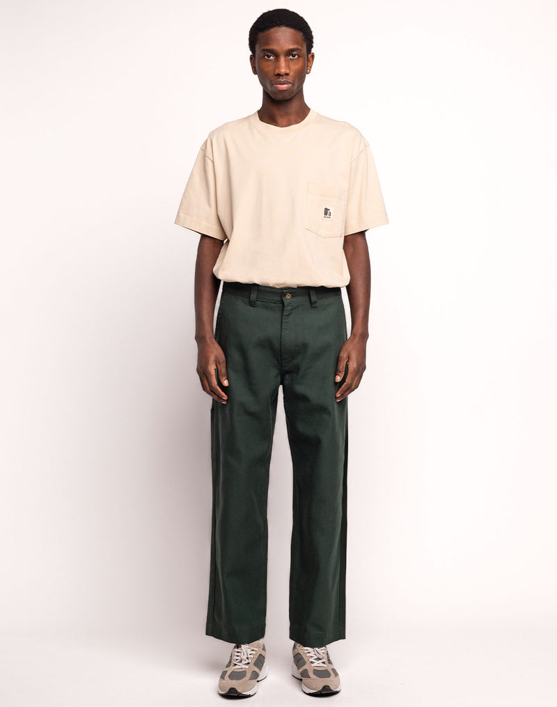 Pantalon Chuck Vert Mélèze en lyocell, Canvas coton – OLOW