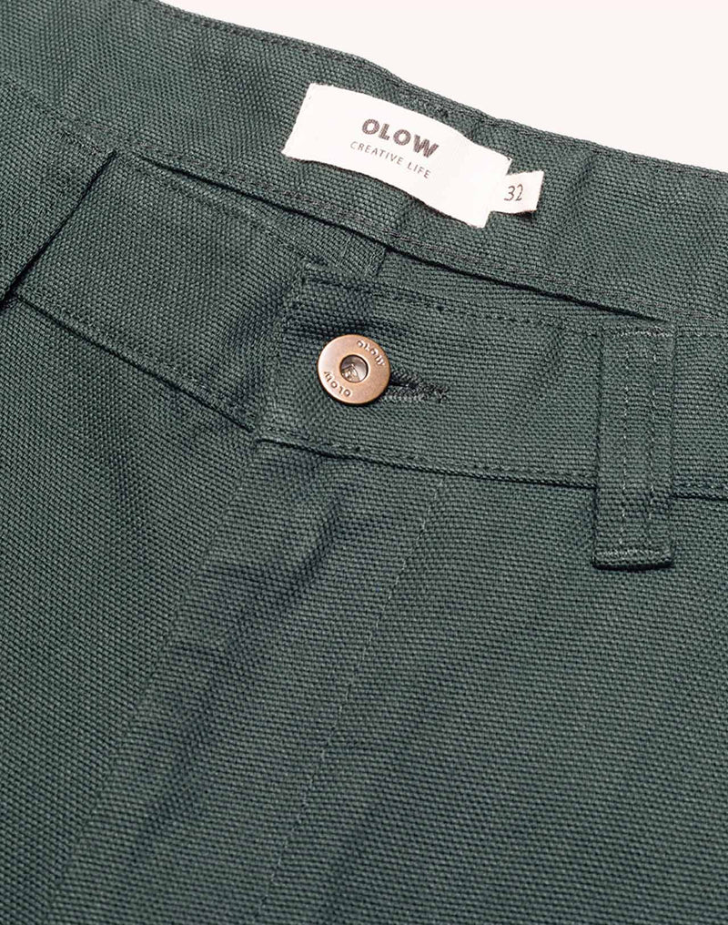 Pantalon Chuck Vert Mélèze en lyocell, Canvas coton – OLOW