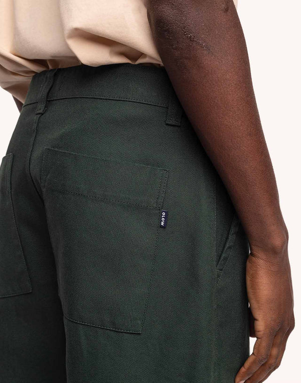 Pantalon Chuck Vert Mélèze en lyocell, Canvas coton – OLOW