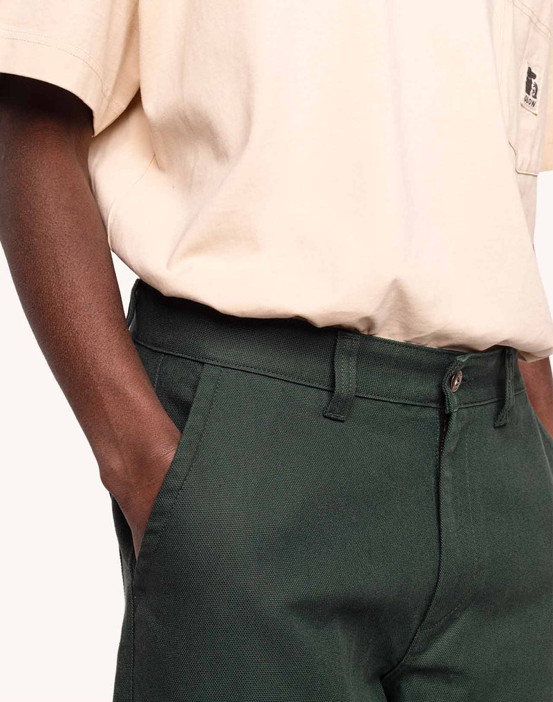Pantalon Chuck Vert Mélèze en lyocell, Canvas coton – OLOW