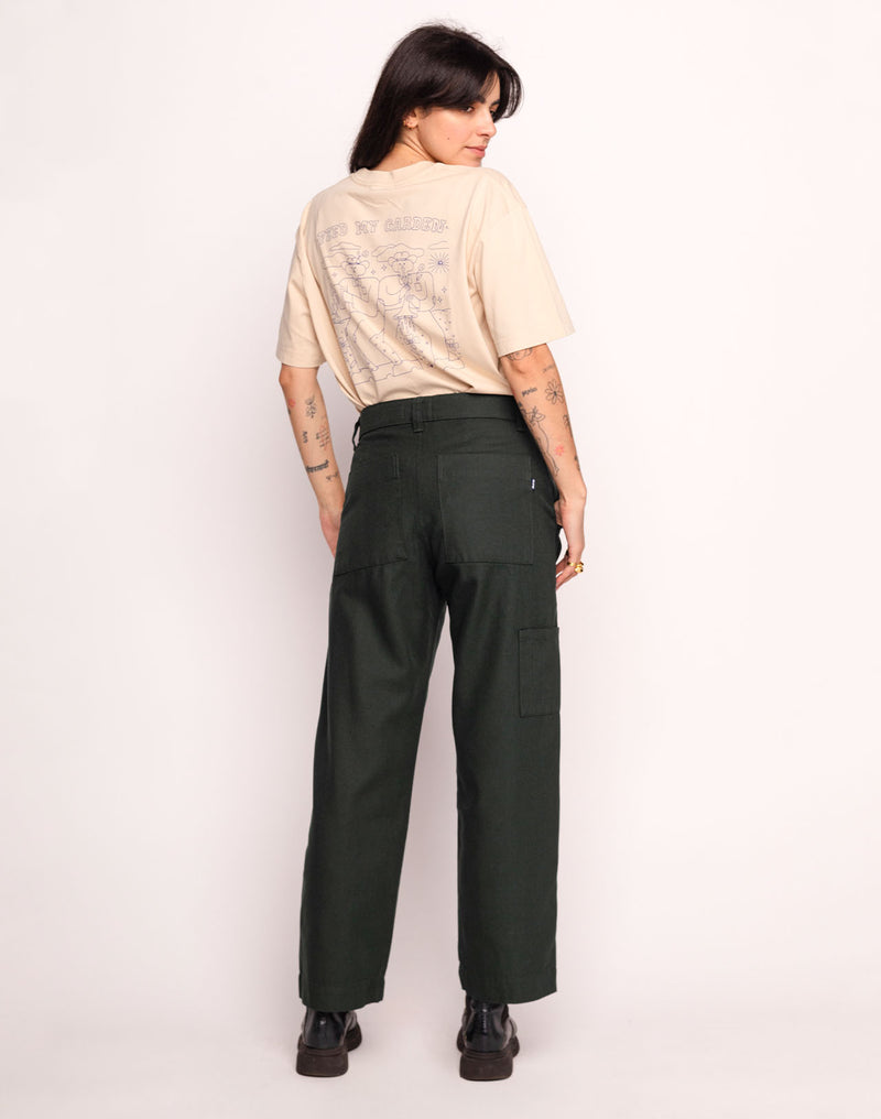 Pantalon Chuck Vert Mélèze en lyocell, Canvas coton – OLOW