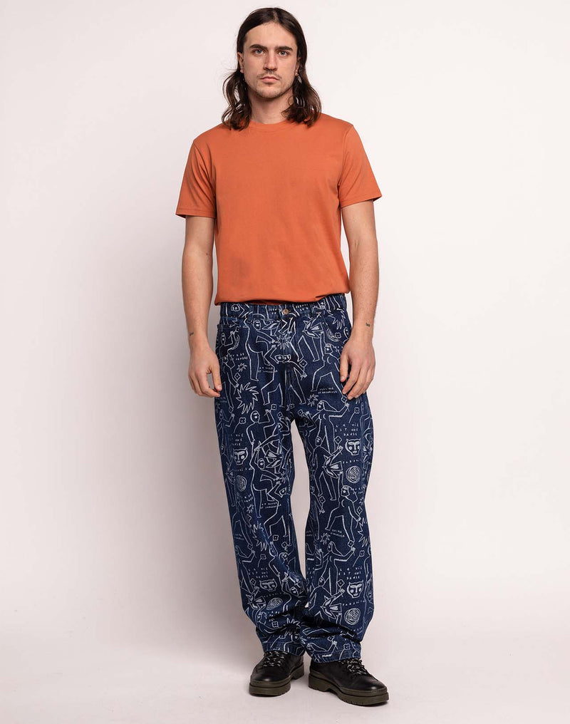 Pantalon Costa Life Dance Denim Bleu en coton, Coton recyclé – OLOW