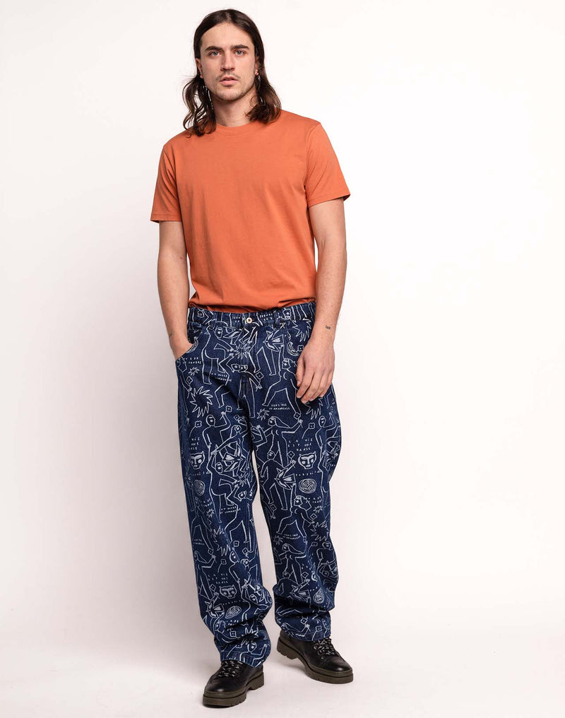 Pantalon Costa Life Dance Denim Bleu en coton, Coton recyclé – OLOW