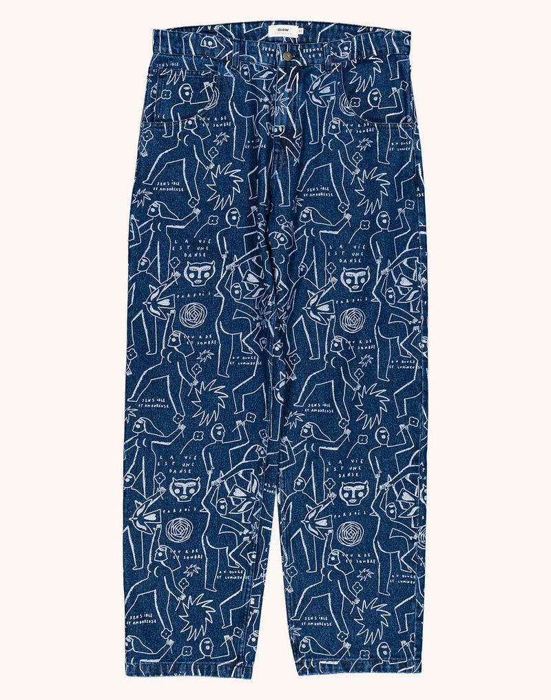 Pantalon Costa Life Dance Denim Bleu en coton, Coton recyclé – OLOW