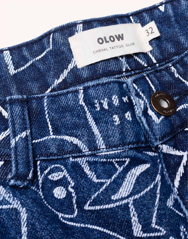 Pantalon Costa Life Dance Denim Bleu en coton, Coton recyclé – OLOW