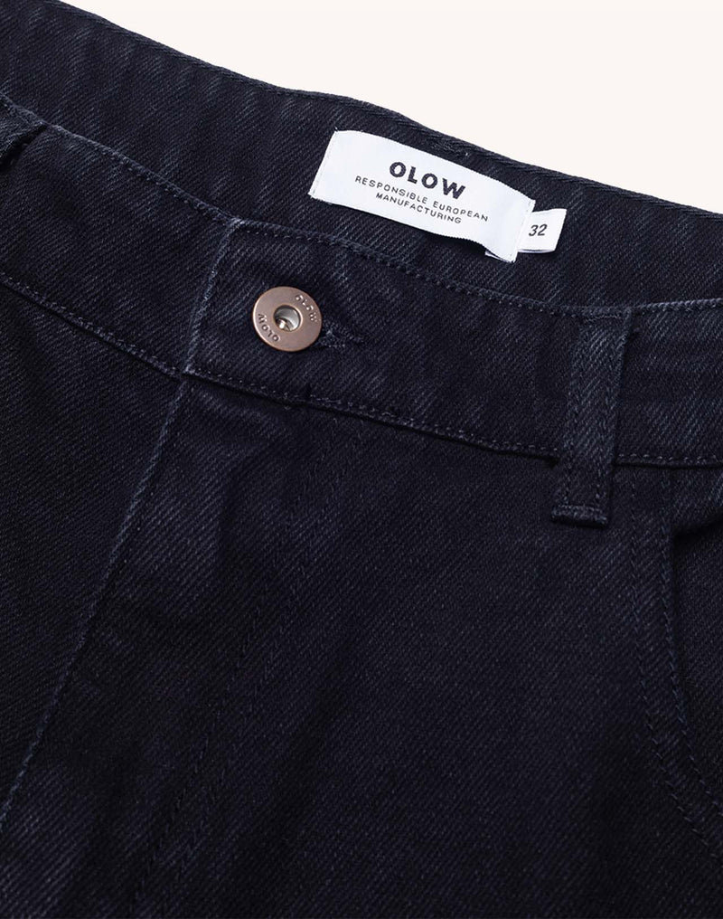 Pantalon Costa Denim Noir en coton bio – OLOW