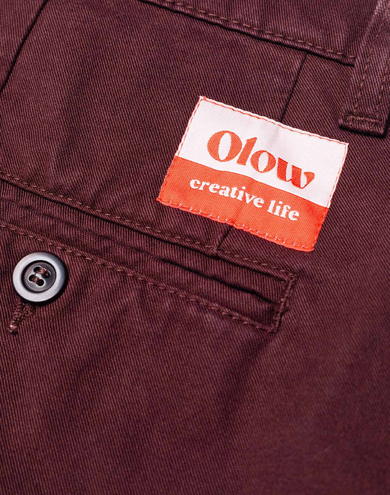 Pantalon Sembo Chocolat en sergé coton bio – OLOW