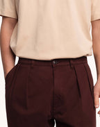 Pantalon Sembo Chocolat en sergé coton bio – OLOW