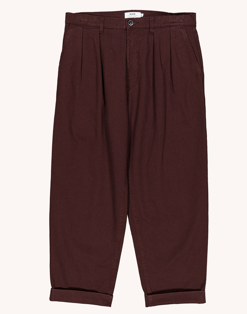 Pantalon Sembo Chocolat en sergé coton bio – OLOW