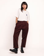 Pantalon Sembo Chocolat en sergé coton bio – OLOW