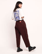 Pantalon Sembo Chocolat en sergé coton bio – OLOW