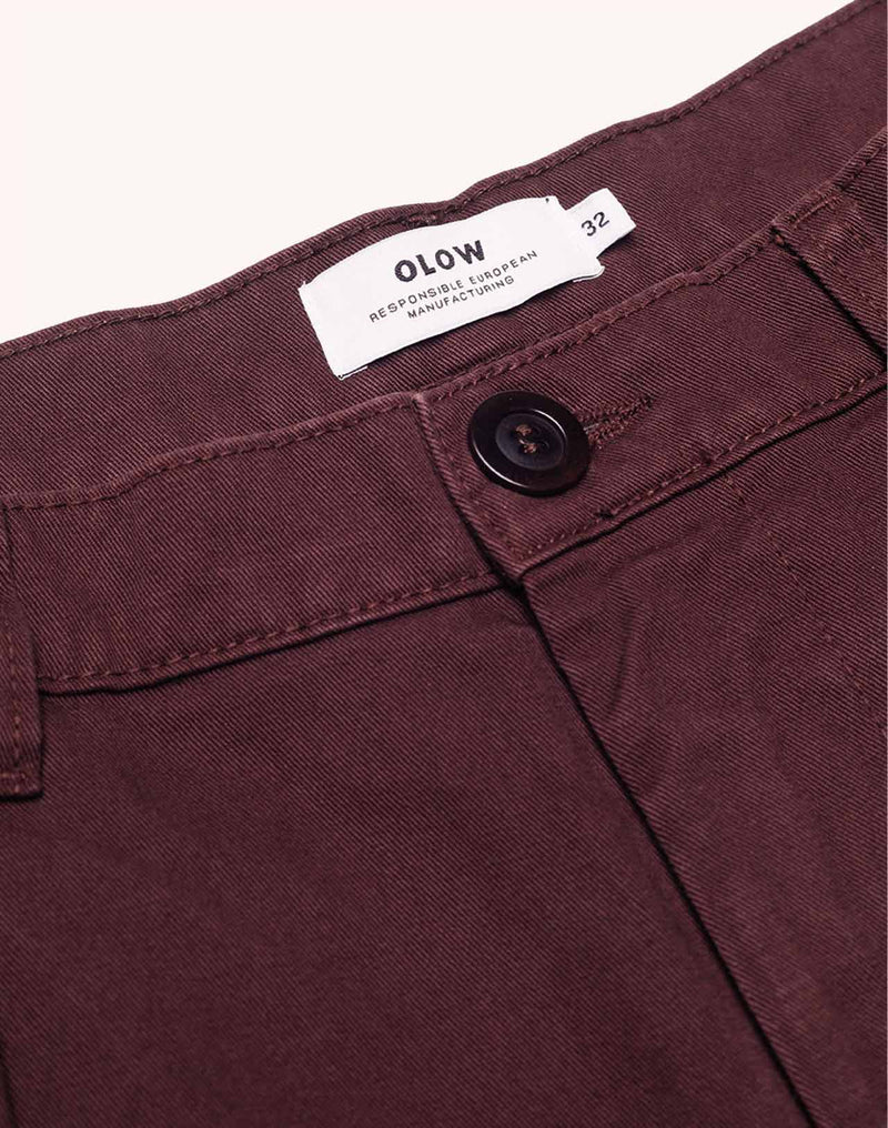 Pantalon Sembo Chocolat en sergé coton bio – OLOW