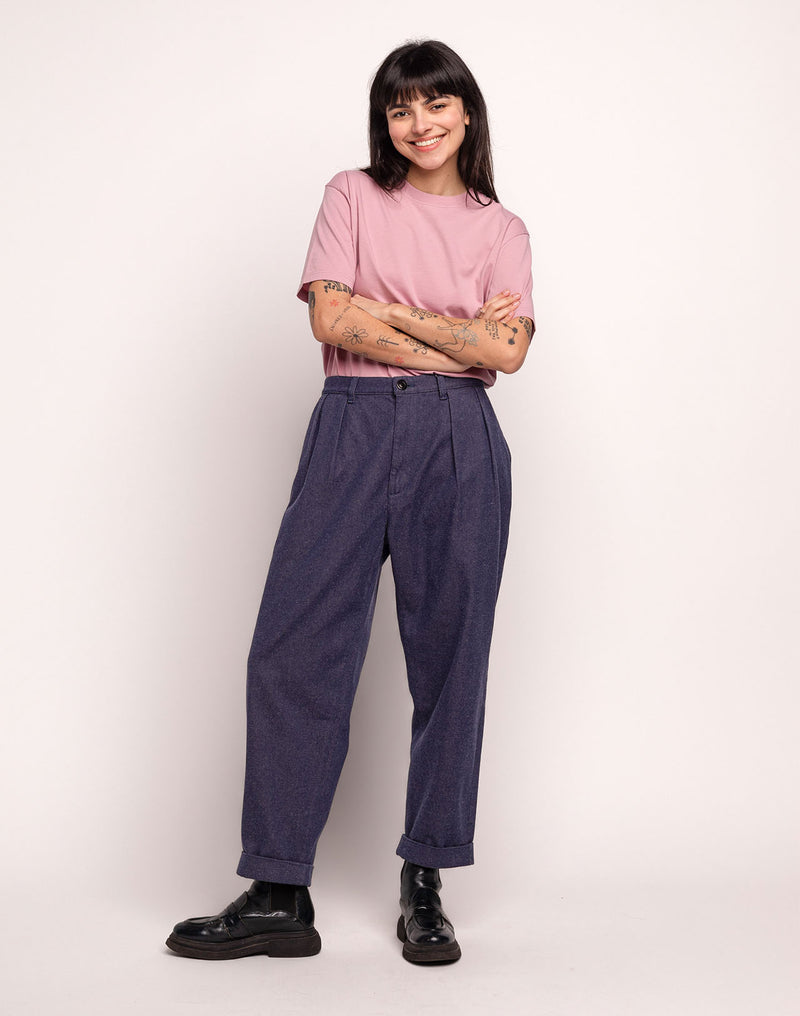 Pantalon Long Sembo Denim Bleu en coton recyclé, Polyester recyclé, Autres fibres recyclées – OLOW