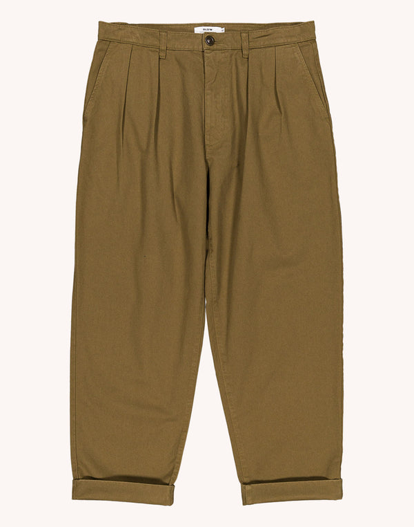 Pantalon Sembo Vert Tilleul en sergé coton bio – OLOW