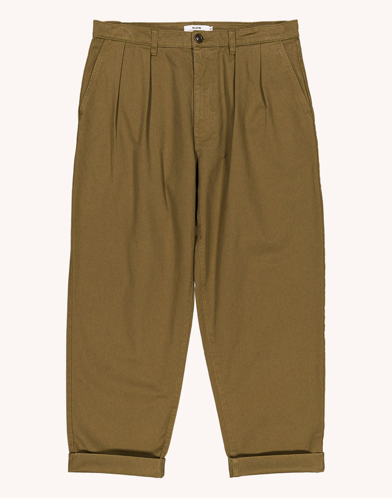 Pantalon Long Sembo Vert Tilleul en sergé coton bio – OLOW
