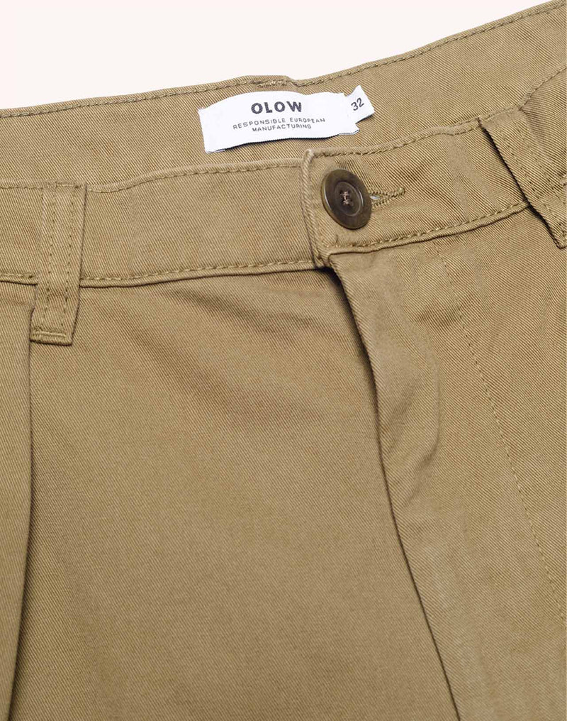 Pantalon Sembo Vert Tilleul en sergé coton bio – OLOW