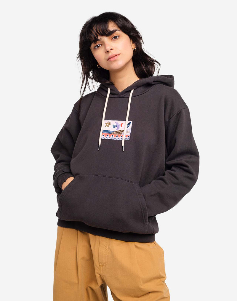 Hoodie Hood seascape noir carbone