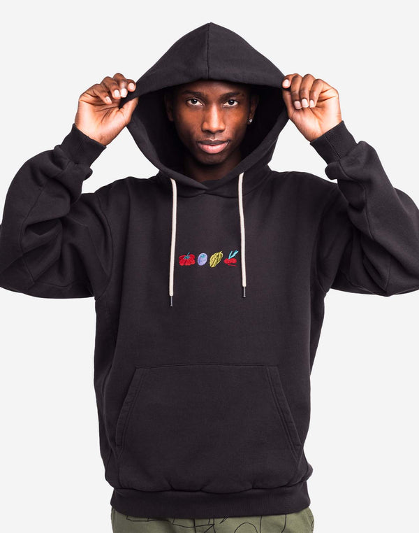 Hoodie Hood vegetables noir carbone