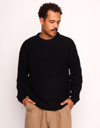 Pull Baden Noir en laine recyclée, Polyamide recyclé, Autres fibres recyclées – OLOW