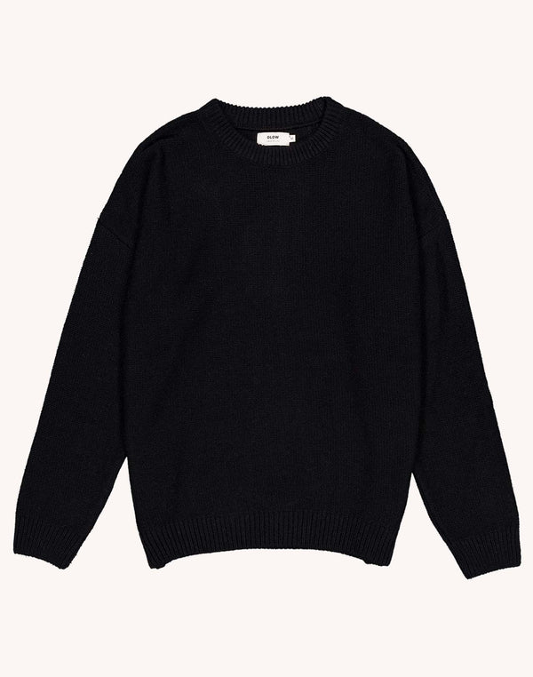 Pull Baden Noir en laine recyclée, Polyamide recyclé, Autres fibres recyclées – OLOW