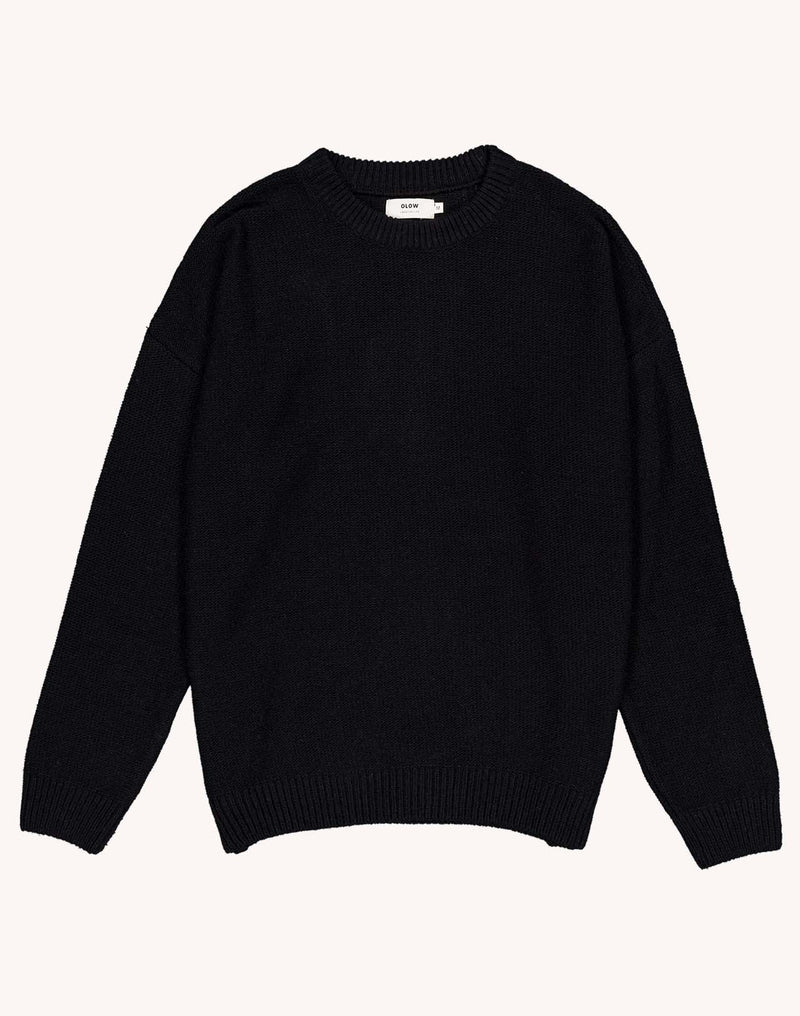 Pull Baden Noir en laine recyclée, Polyamide recyclé, Autres fibres recyclées – OLOW