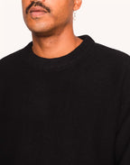 Pull Baden Noir en laine recyclée, Polyamide recyclé, Autres fibres recyclées – OLOW