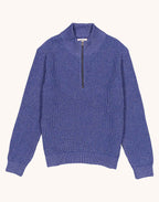Pull Banjo Bleu Chiné en laine mérinos extra-fine, Coton bio – OLOW