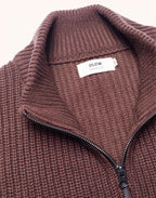 Pull Banjo Chocolat en laine mérinos extra-fine, Coton bio – OLOW