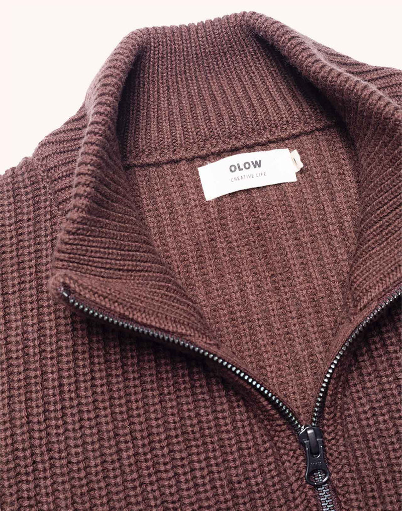 Pull Banjo Chocolat en laine mérinos extra-fine, Coton bio – OLOW
