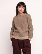 Pull Equinoxe Beige-Kaki Chiné en laine mérinos extra-fine – OLOW
