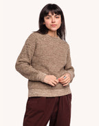 Pull Equinoxe Beige-Kaki Chiné en laine mérinos extra-fine – OLOW