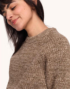 Pull Equinoxe Beige-Kaki Chiné en laine mérinos extra-fine – OLOW