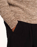 Pull Equinoxe Beige-Kaki Chiné en laine mérinos extra-fine – OLOW