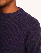 Pull Equinoxe Bleu Marine Chiné en laine mérinos extra-fine – OLOW