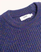 Pull Equinoxe Bleu Marine Chiné en laine mérinos extra-fine – OLOW