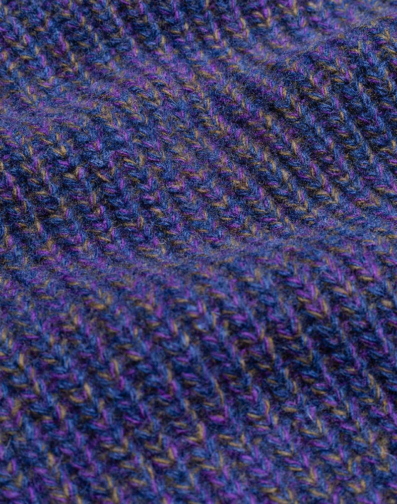 Pull Equinoxe Bleu Marine Chiné en laine mérinos extra-fine – OLOW