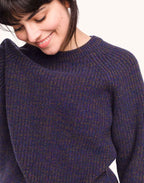 Pull Equinoxe Bleu Marine Chiné en laine mérinos extra-fine – OLOW