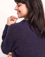 Pull Equinoxe Bleu Marine Chiné en laine mérinos extra-fine – OLOW