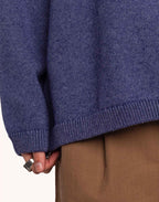 Pull Imeji Bleu Chiné en laine mérinos extra-fine, Coton bio – OLOW