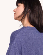 Pull Imeji Bleu Chiné en laine mérinos extra-fine, Coton bio – OLOW