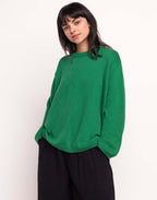 Pull Imeji Vert en laine mérinos extra-fine, Coton bio – OLOW
