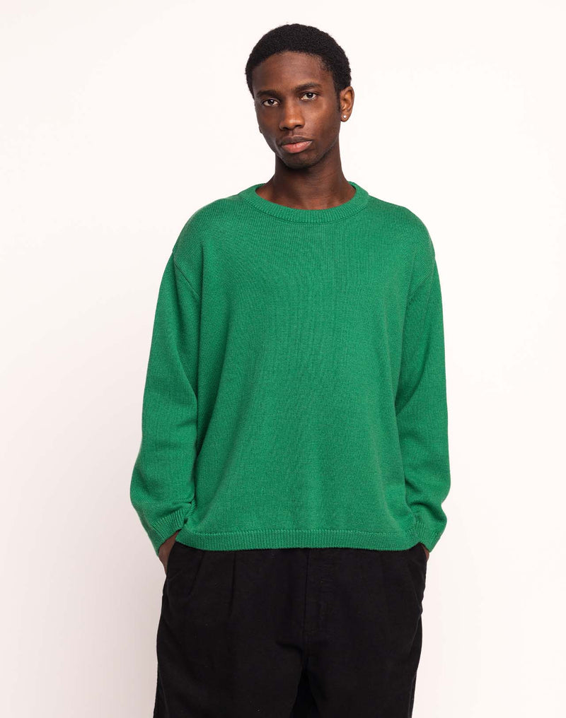 Pull Imeji Vert en laine mérinos extra-fine, Coton bio – OLOW