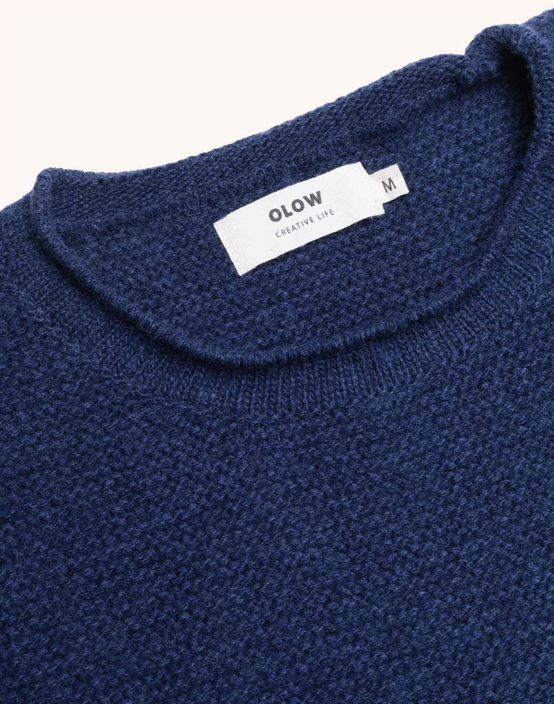 Pull Lesco Bleu Marine en laine mérinos extra-fine – OLOW