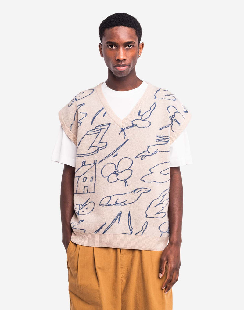 Pull sans manches Agon beige