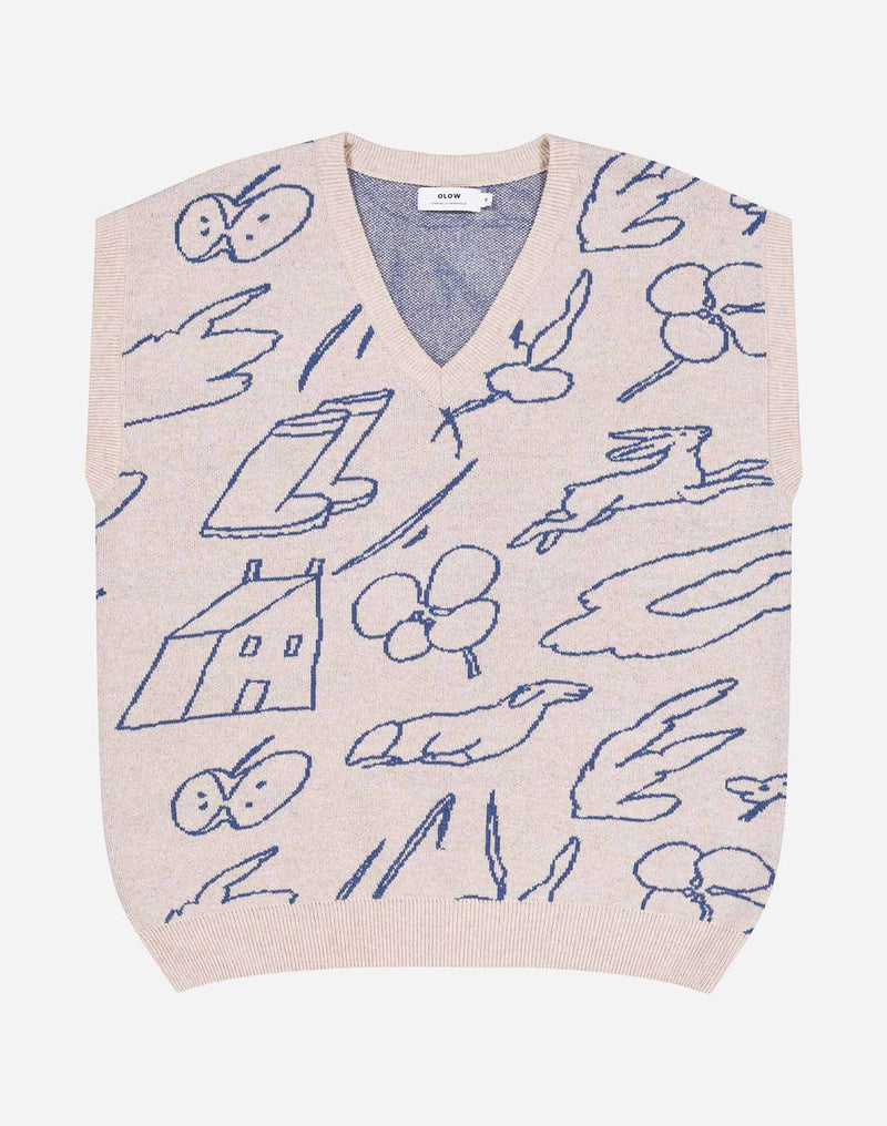 Pull sans manches Agon beige
