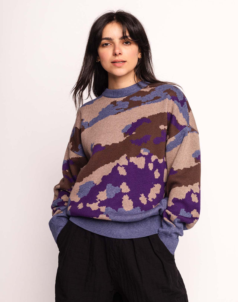 Pull Superbloom Multicolore en laine mérinos extra-fine, Coton bio – OLOW