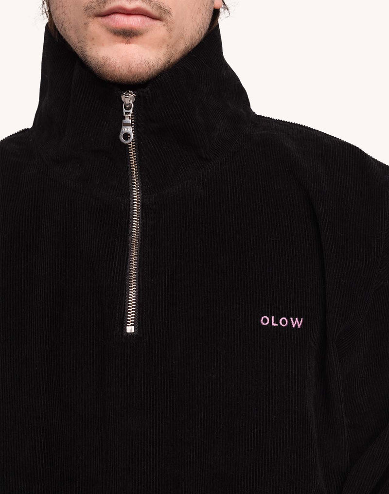 Sweat Bangor Noir en velours de coton – OLOW