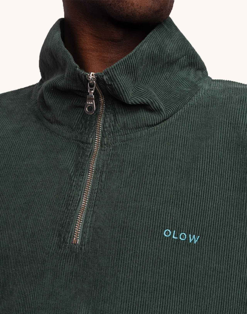 Sweat Bangor Vert Mélèze en velours de coton – OLOW