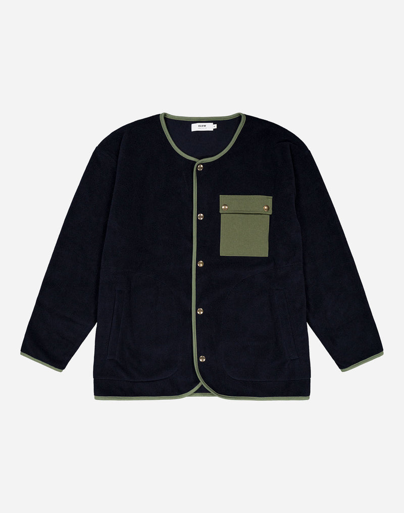 Sweat boutonné Okina bleu marine