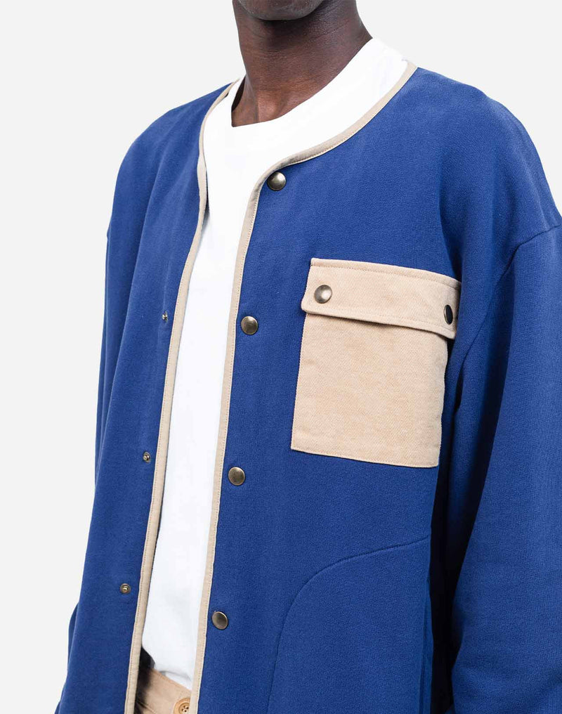 Sweat boutonné Okina bleu outremer